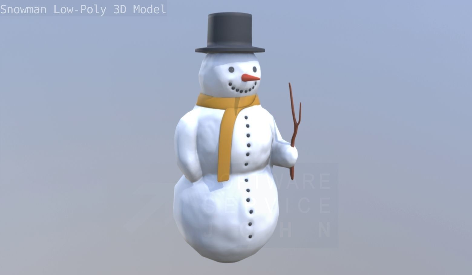 Snowman Low-Poly-Version Low-poly 3D model_98