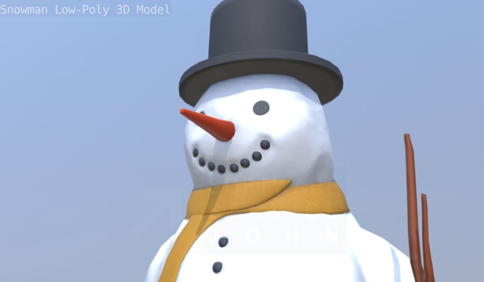 Snowman Low-Poly-Version Low-poly 3D model_32