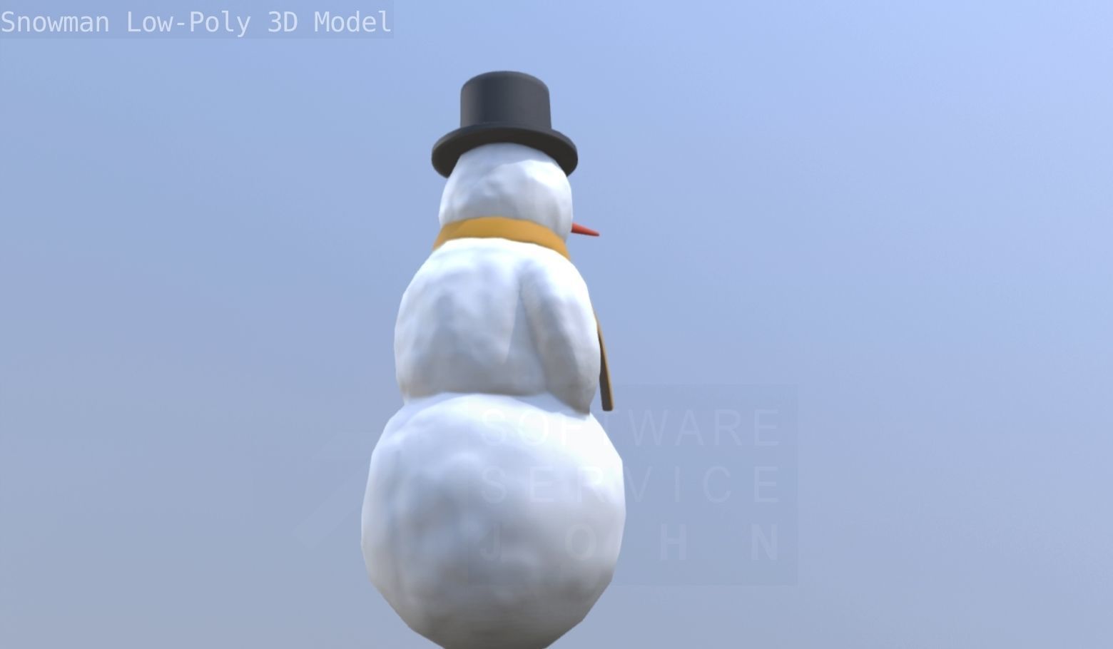 Snowman Low-Poly-Version Low-poly 3D model_22