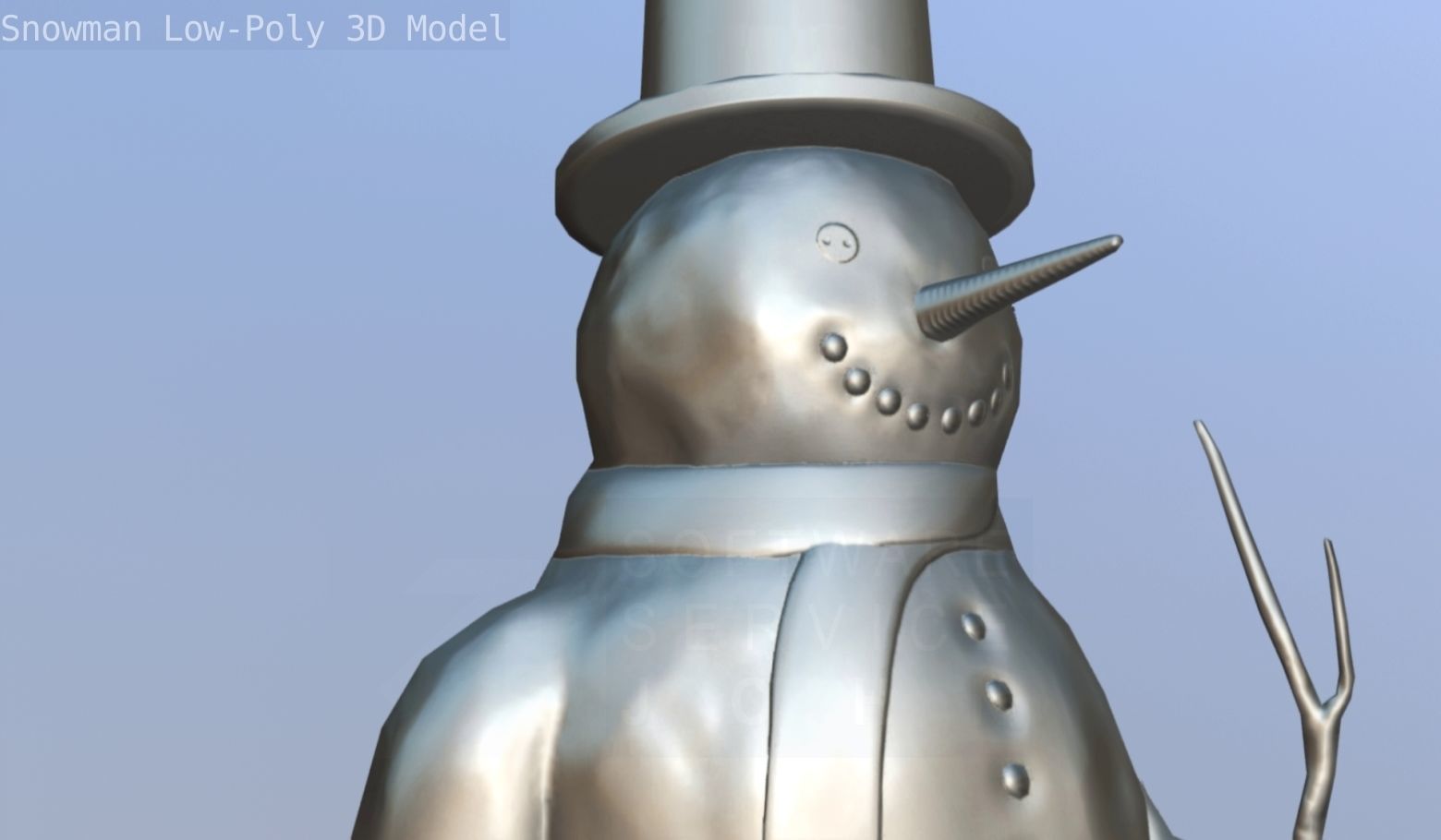 Snowman Low-Poly-Version Low-poly 3D model_68
