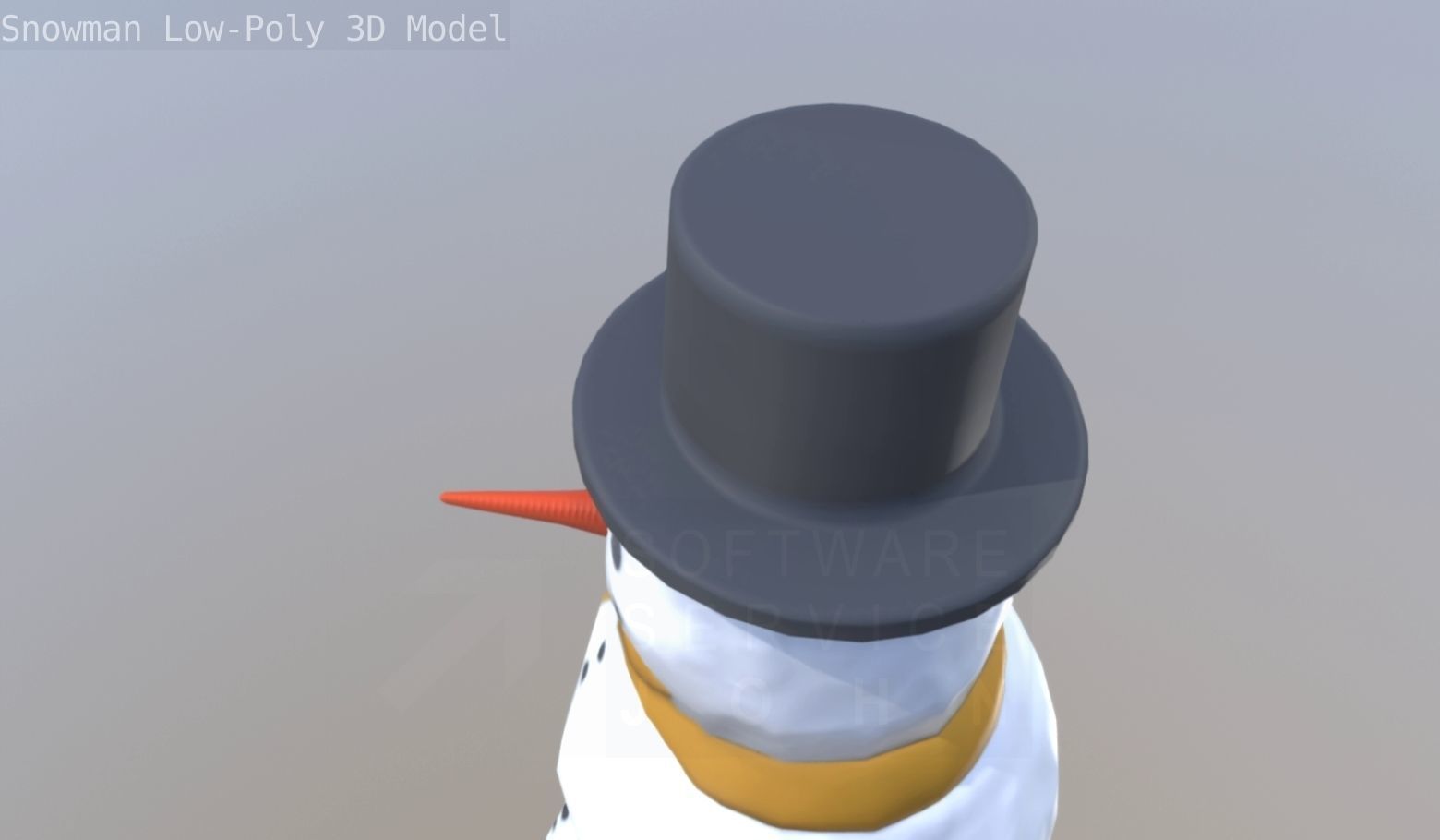 Snowman Low-Poly-Version Low-poly 3D model_94
