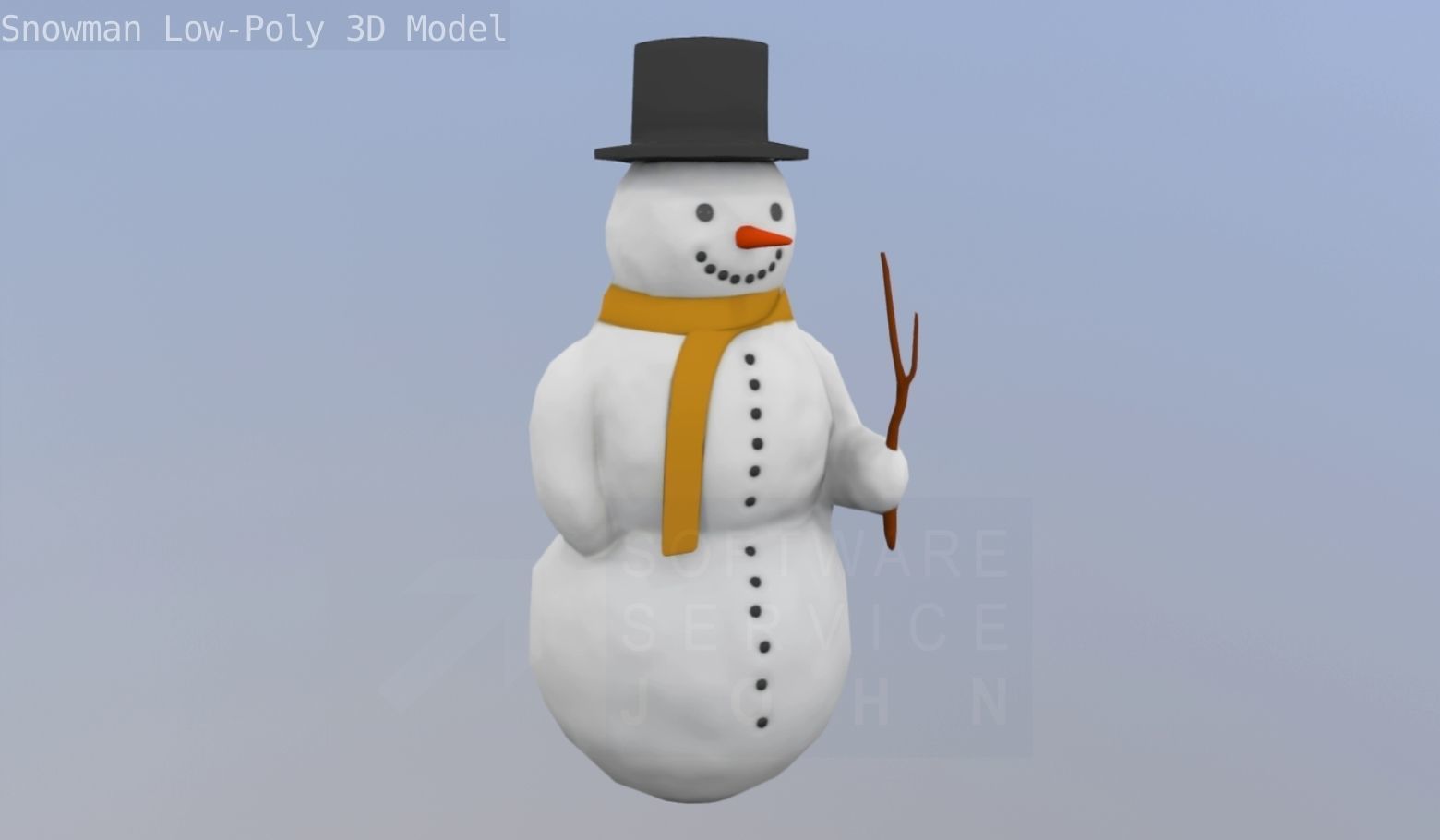 Snowman Low-Poly-Version Low-poly 3D model_73
