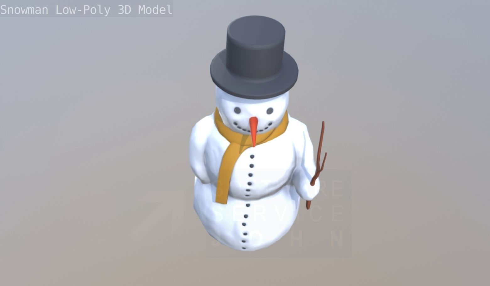 Snowman Low-Poly-Version Low-poly 3D model_59