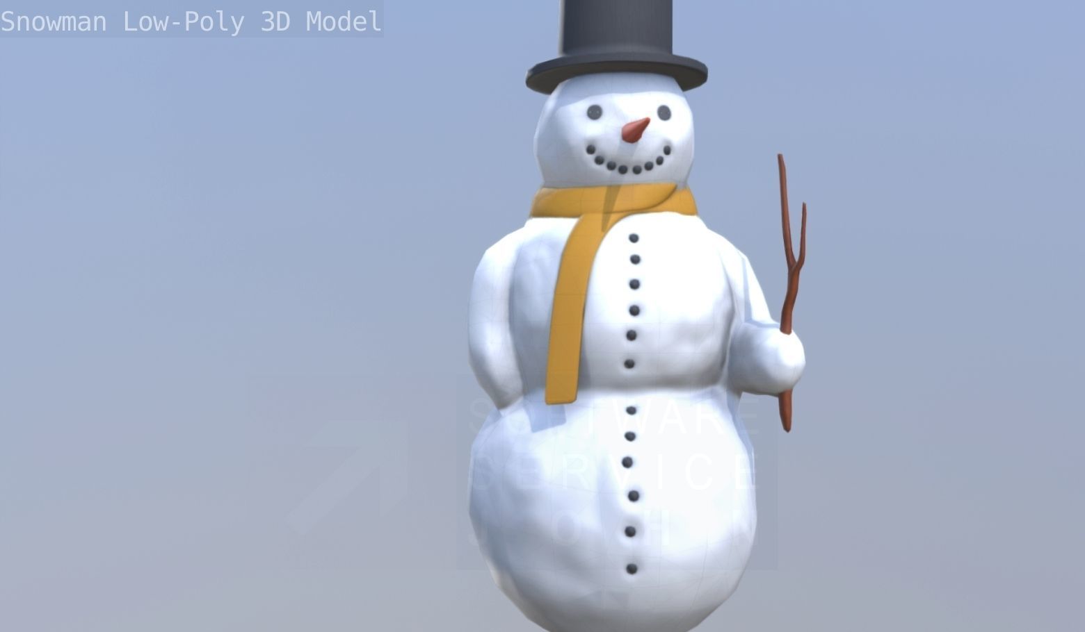 Snowman Low-Poly-Version Low-poly 3D model_67