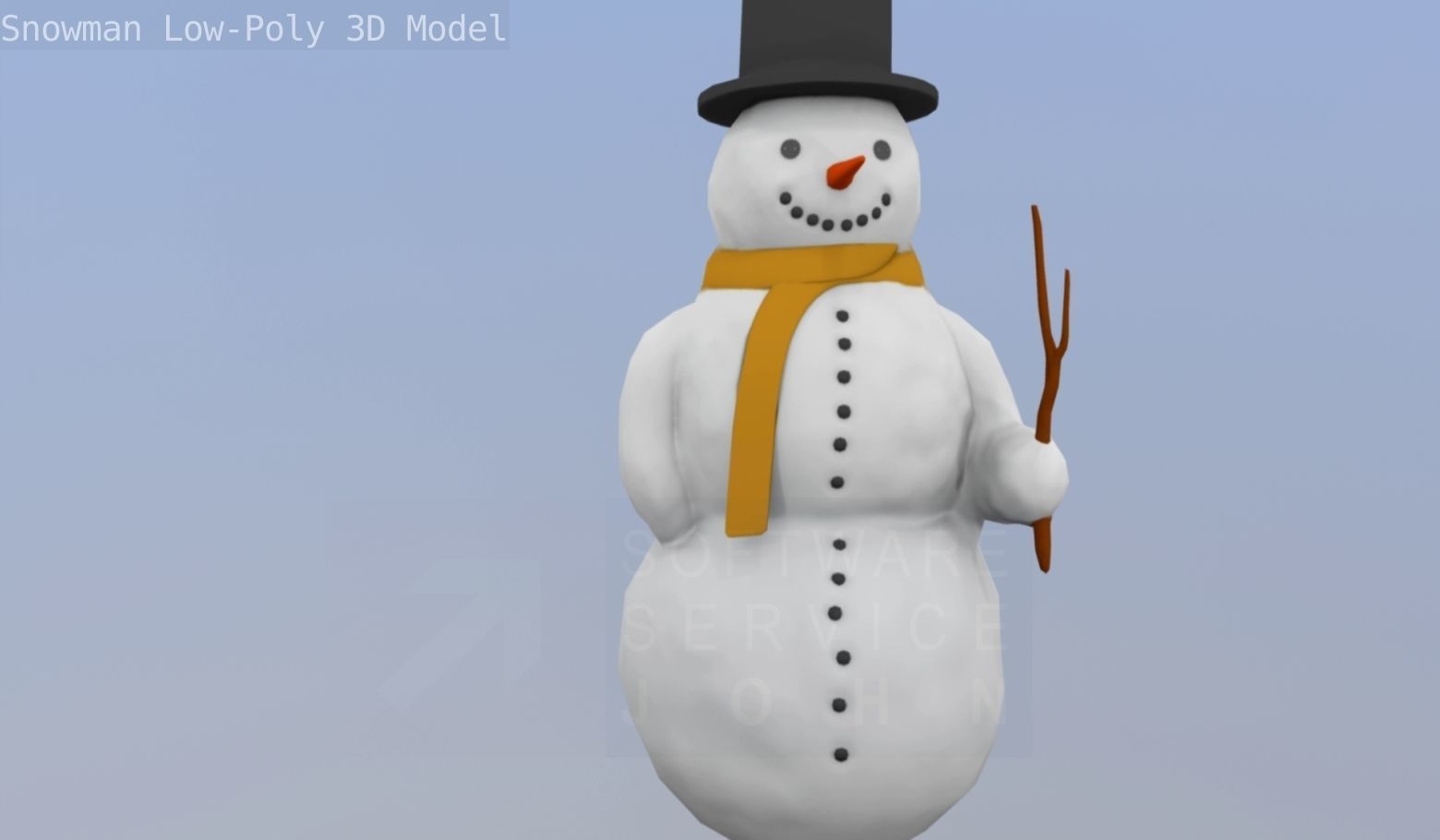 Snowman Low-Poly-Version Low-poly 3D model_51