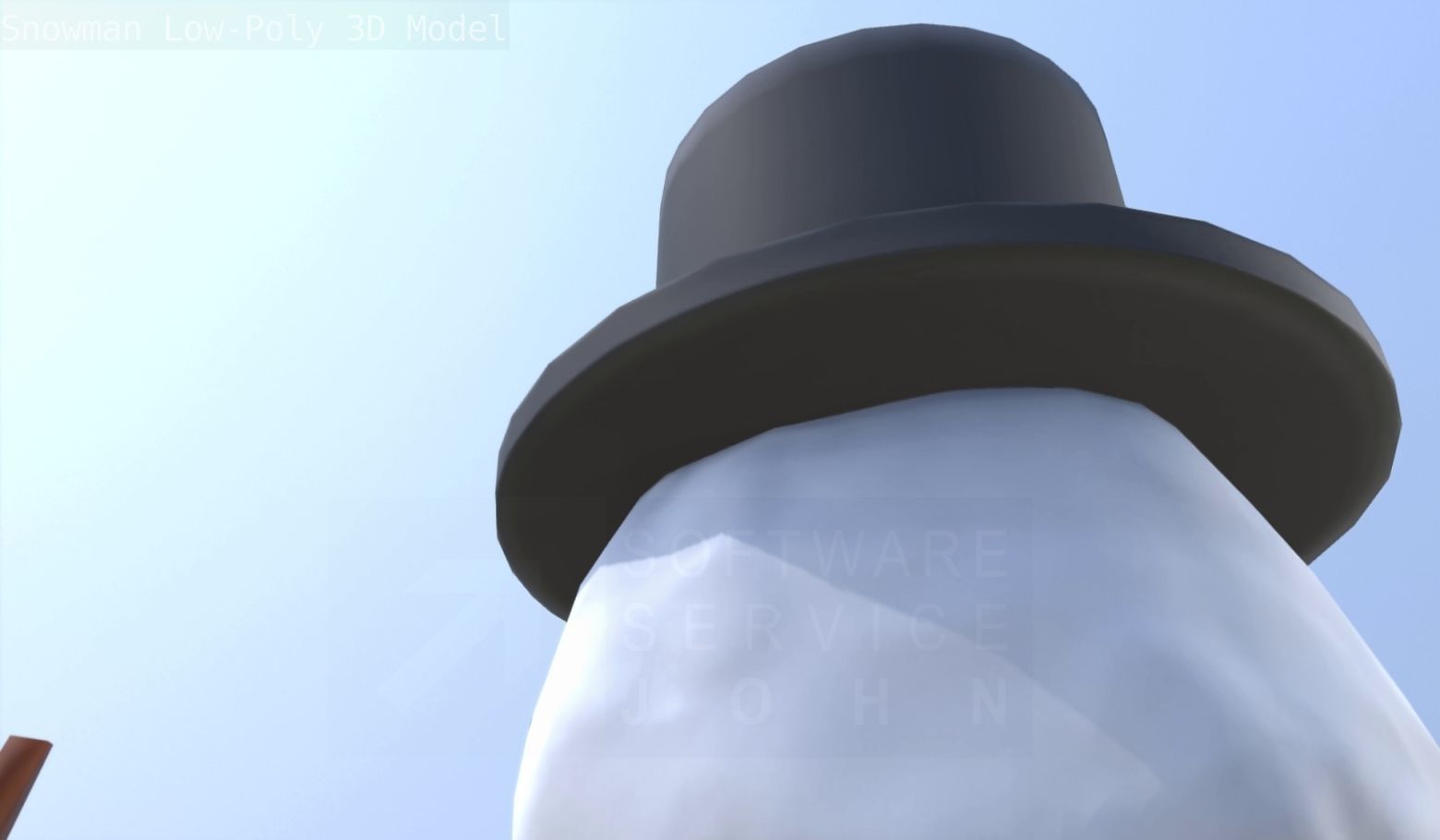 Snowman Low-Poly-Version Low-poly 3D model_107