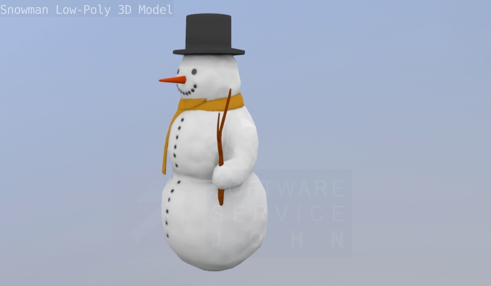 Snowman Low-Poly-Version Low-poly 3D model_88