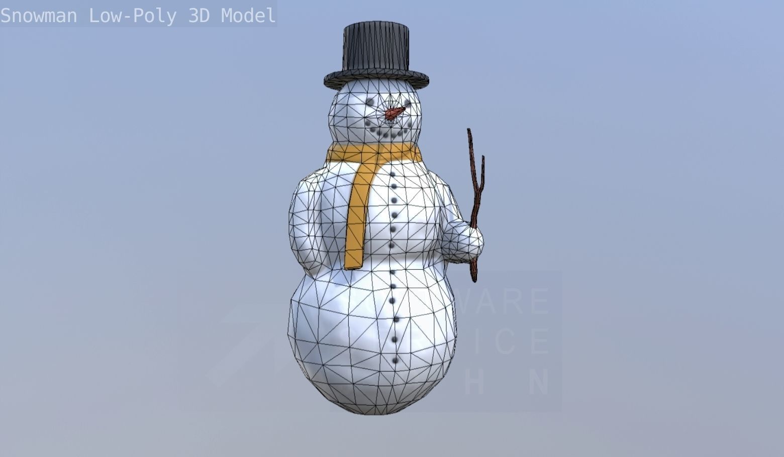 Snowman Low-Poly-Version Low-poly 3D model_53