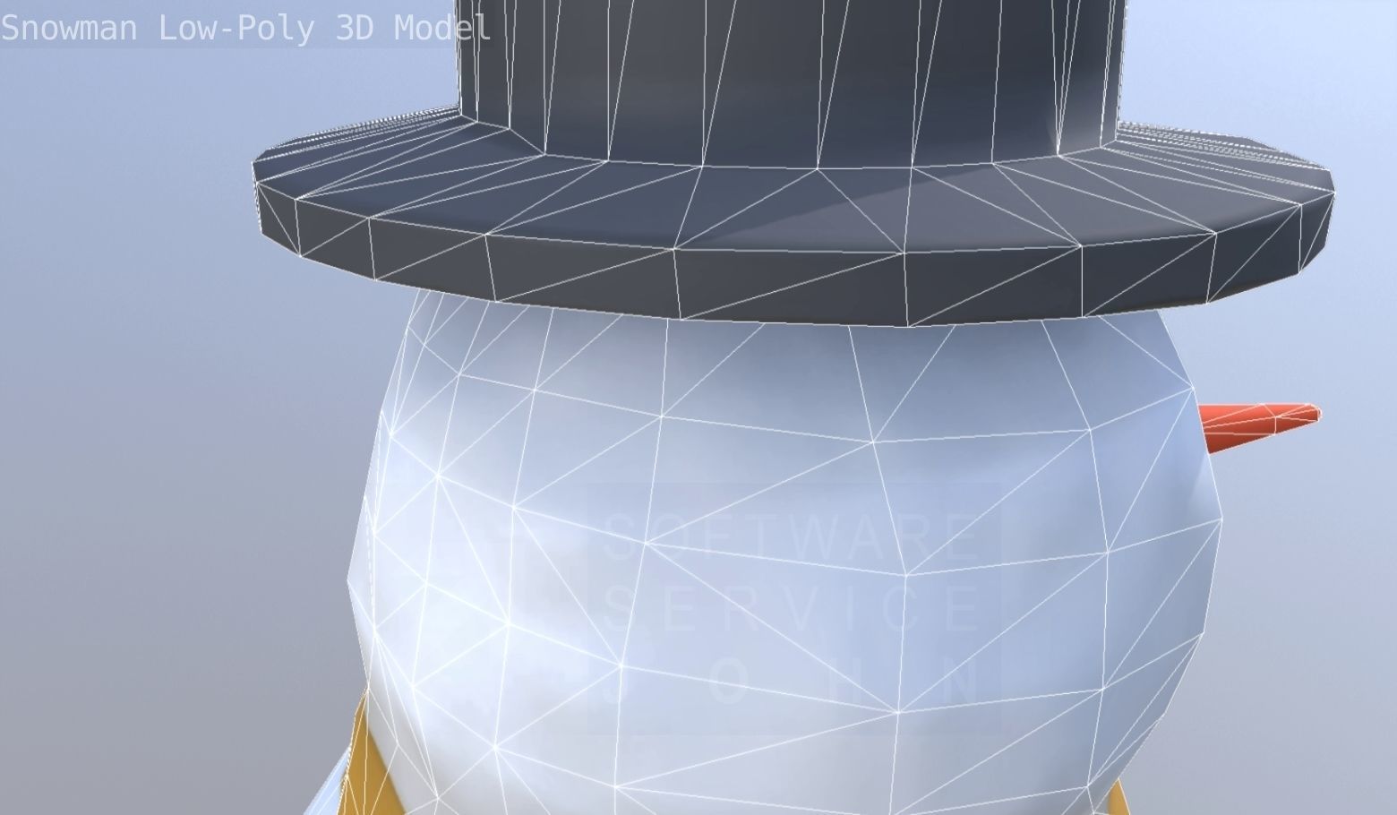 Snowman Low-Poly-Version Low-poly 3D model_110