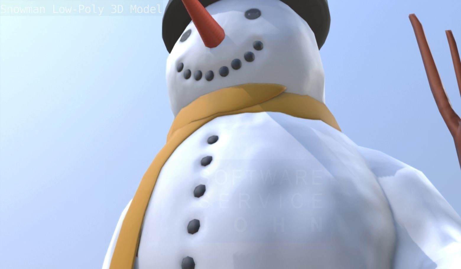 Snowman Low-Poly-Version Low-poly 3D model_27