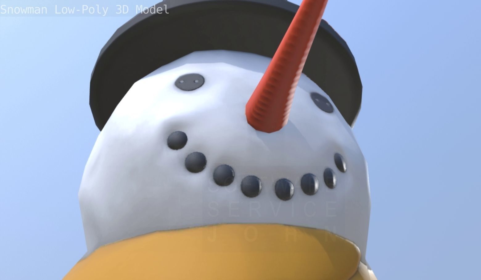 Snowman Low-Poly-Version Low-poly 3D model_16