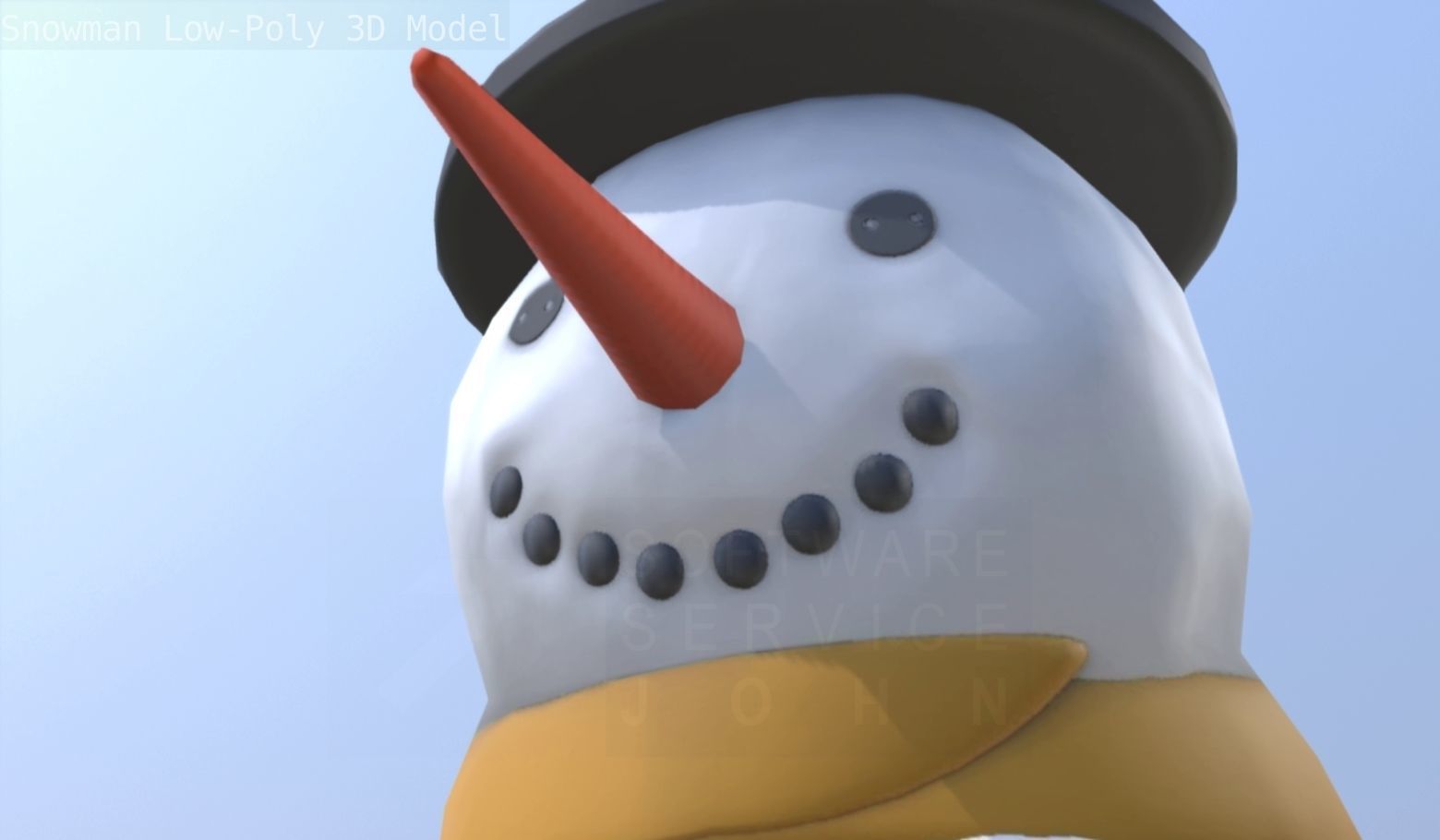 Snowman Low-Poly-Version Low-poly 3D model_17