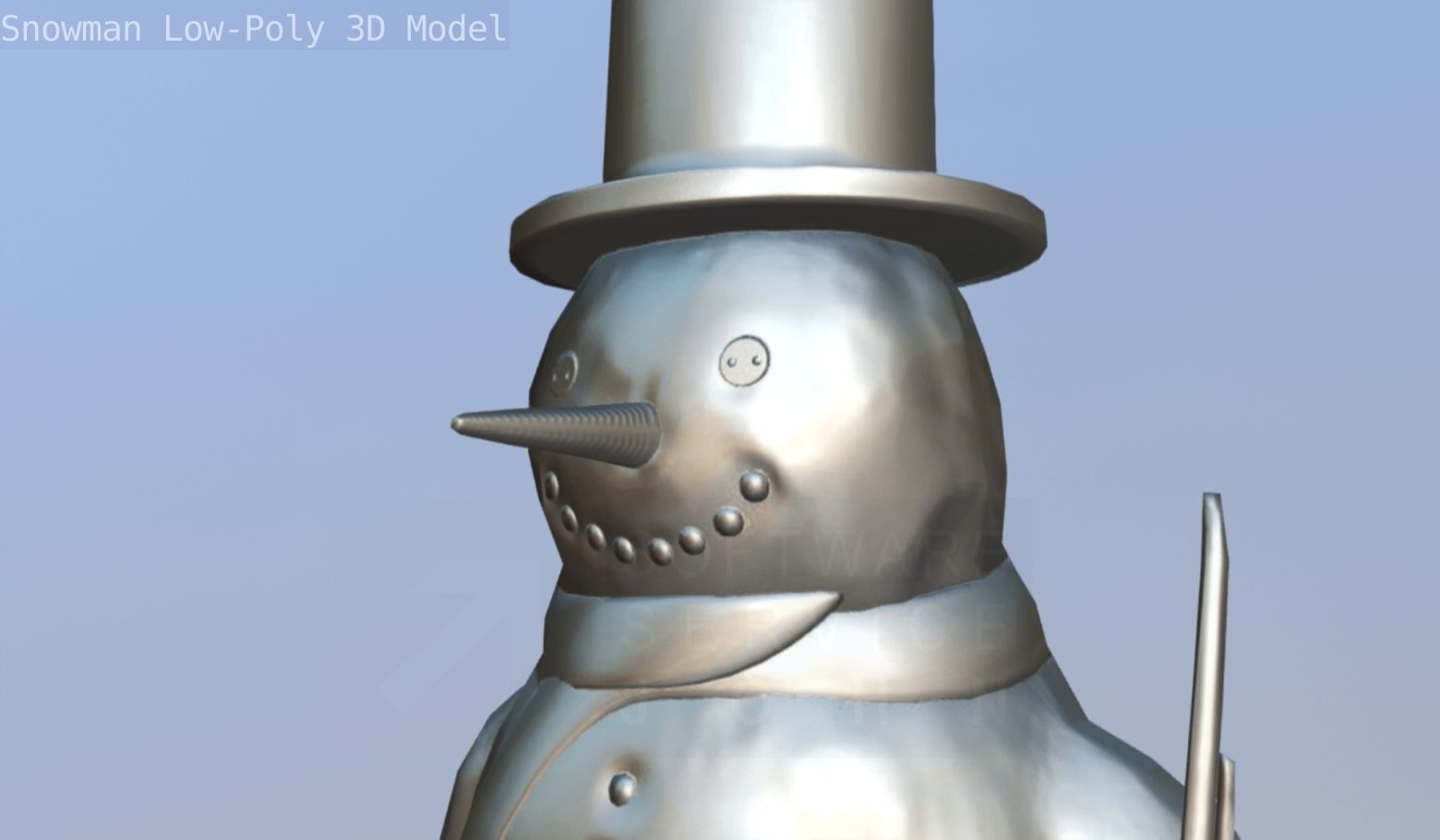 Snowman Low-Poly-Version Low-poly 3D model_74