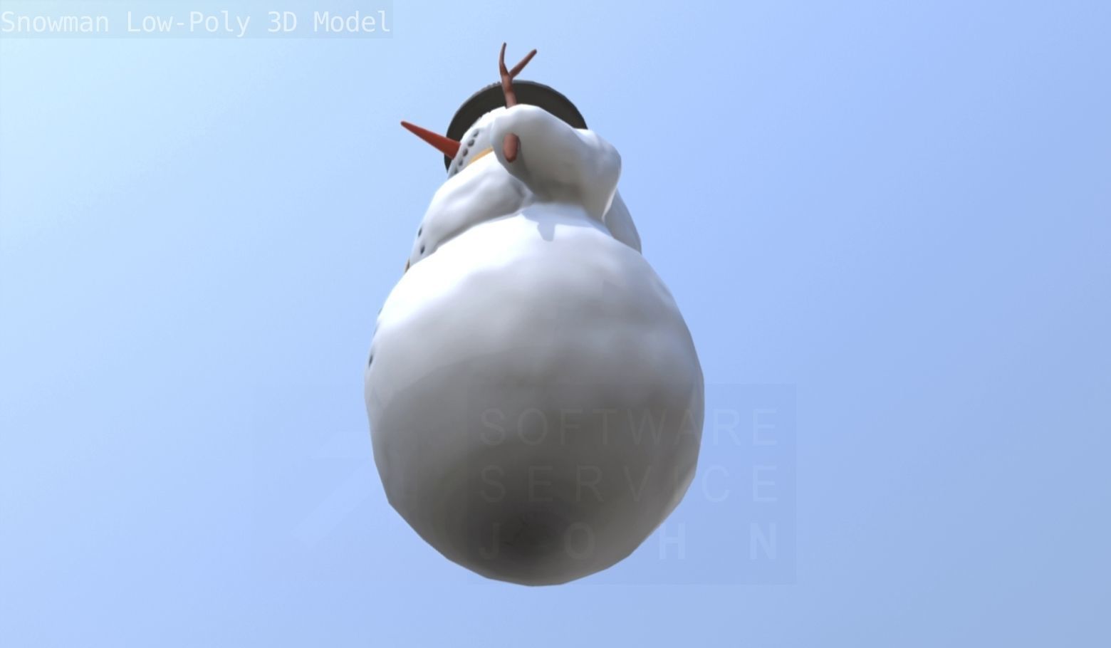 Snowman Low-Poly-Version Low-poly 3D model_103