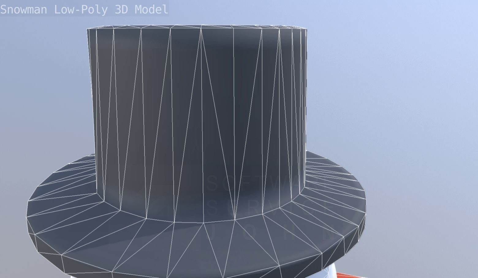 Snowman Low-Poly-Version Low-poly 3D model_14