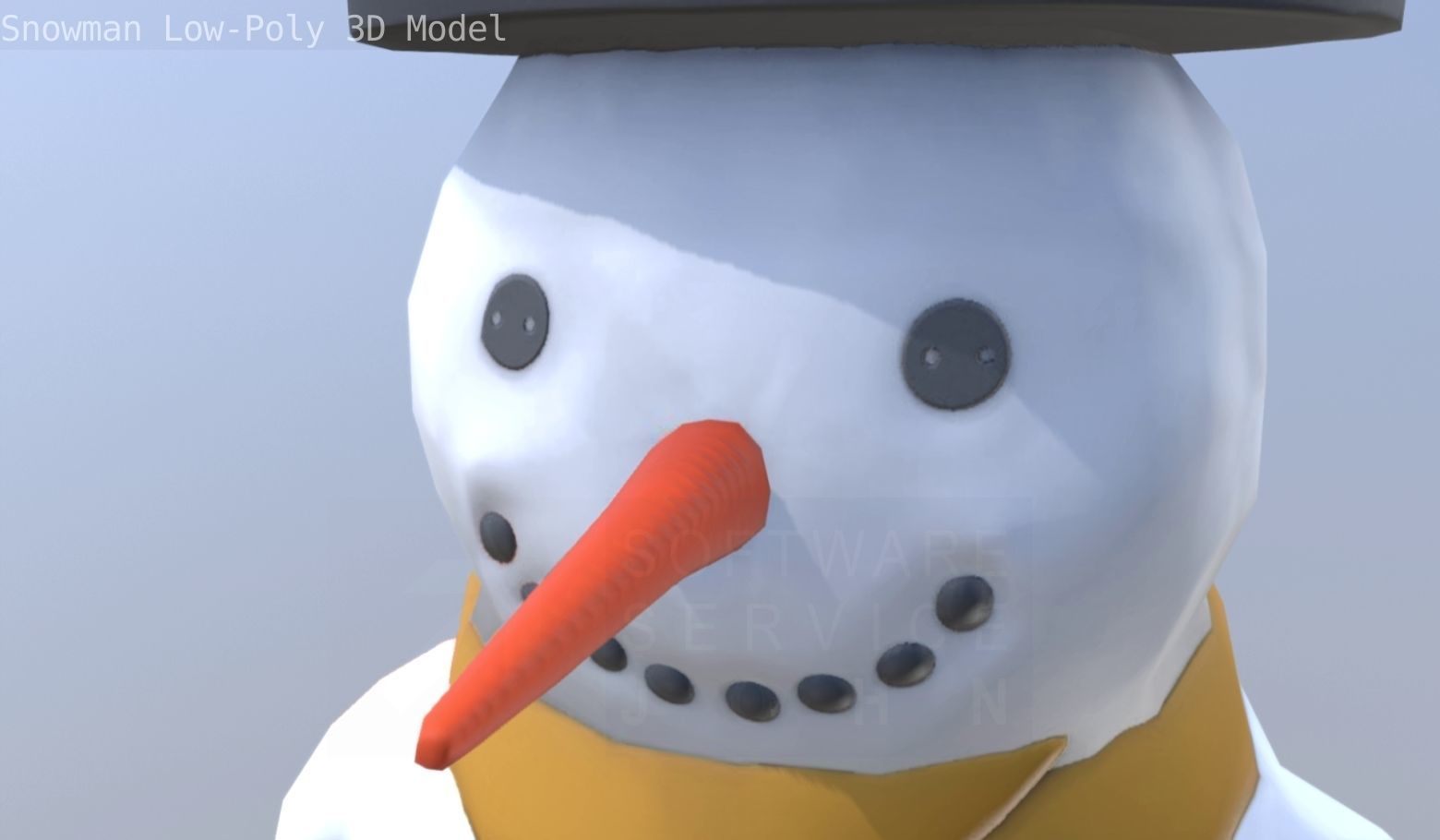Snowman Low-Poly-Version Low-poly 3D model_29