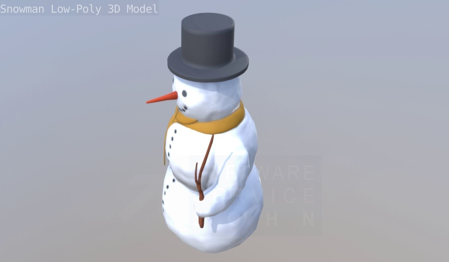 Snowman Low-Poly-Version Low-poly 3D model_100