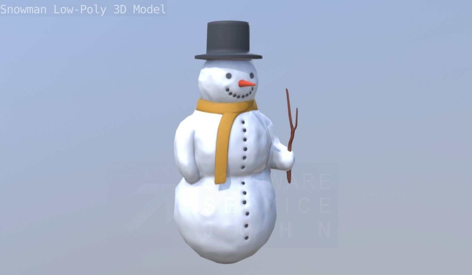 Snowman Low-Poly-Version Low-poly 3D model_25