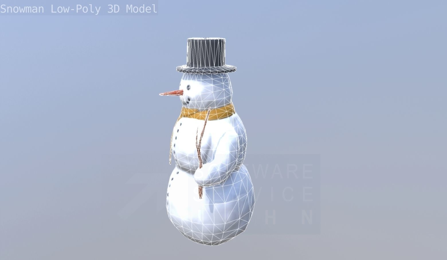 Snowman Low-Poly-Version Low-poly 3D model_113