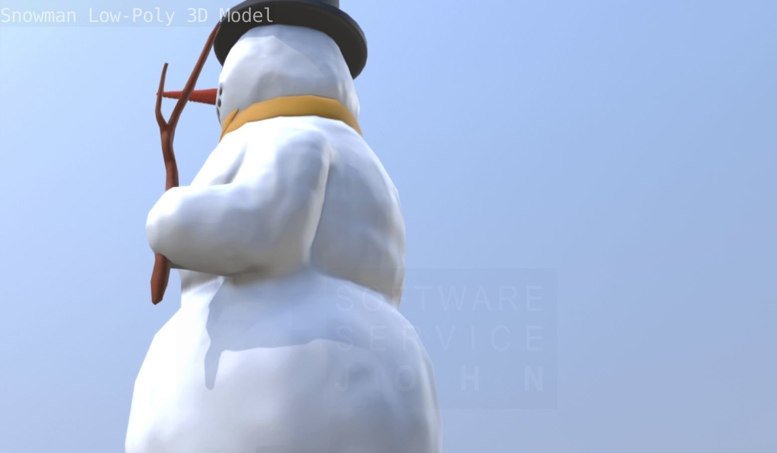Snowman Low-Poly-Version Low-poly 3D model_44