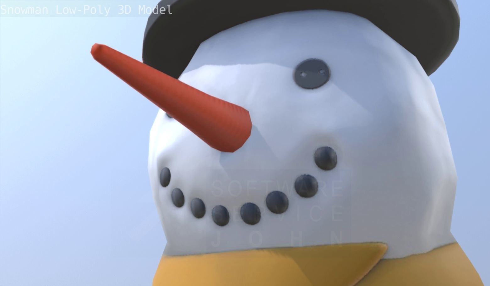 Snowman Low-Poly-Version Low-poly 3D model_54