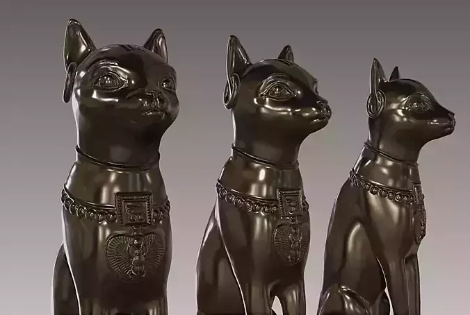 Egyptian Cat Goddess 3D Print Model Sculpture