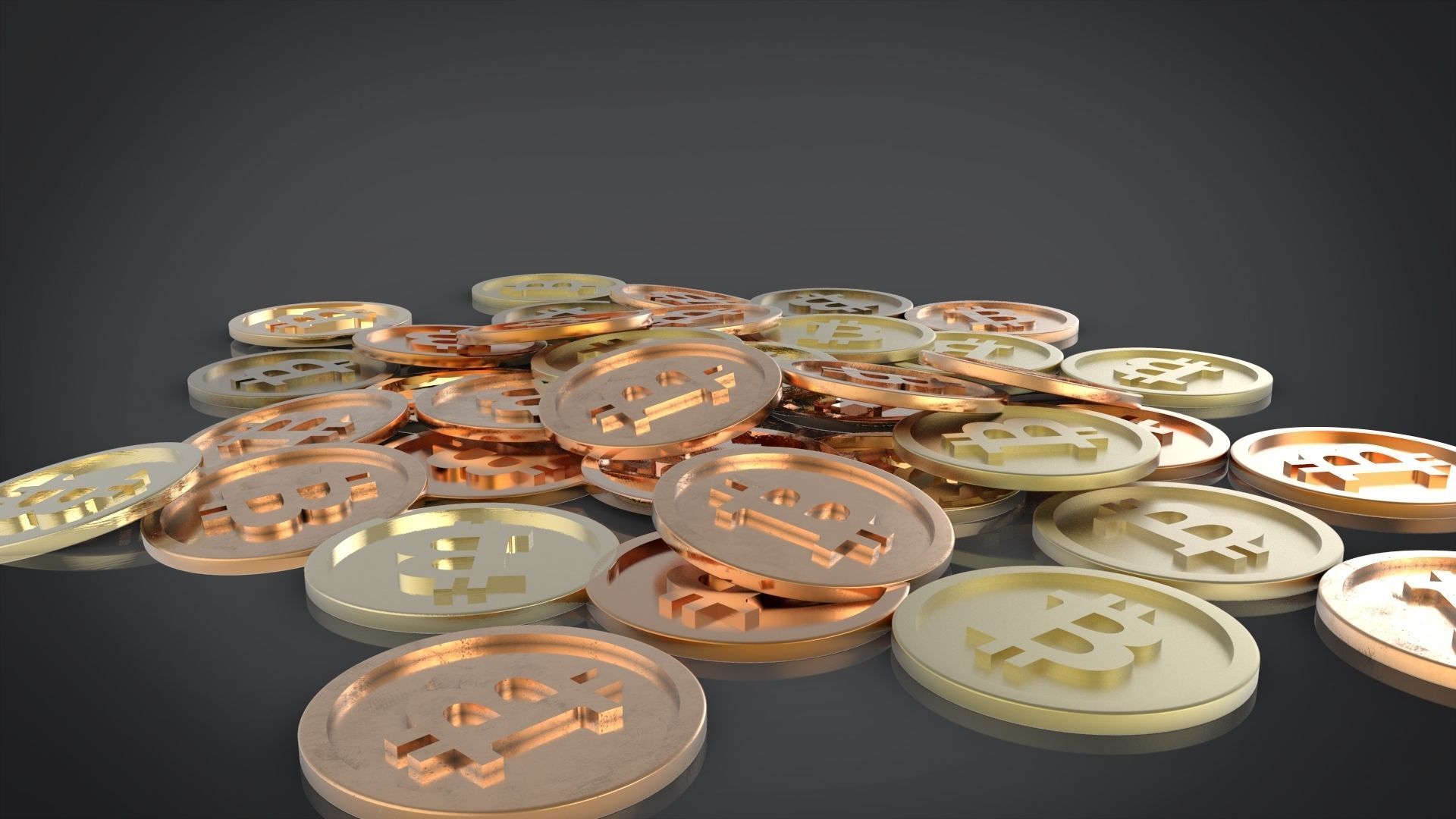 Bitcoins bitcoin coin 3D model_1