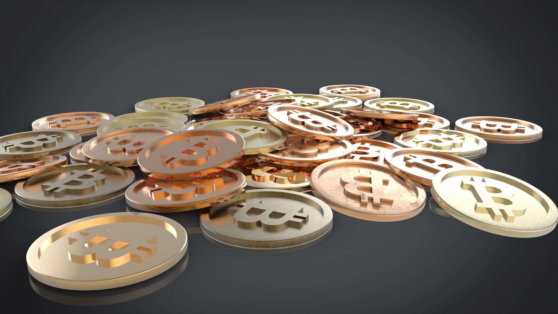 Bitcoins bitcoin coin 3D model_3