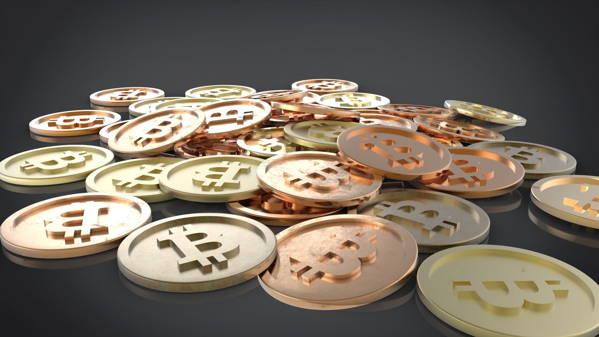 Bitcoins bitcoin coin 3D model_4
