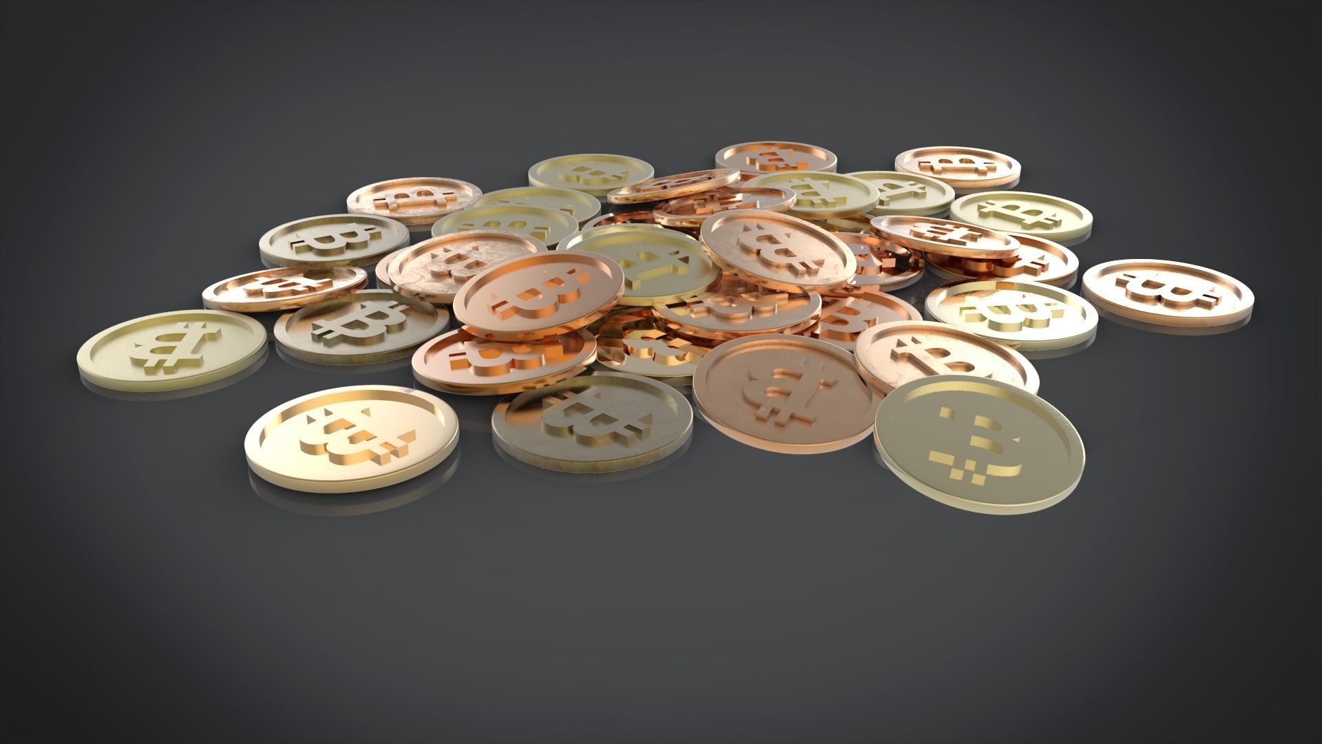 Bitcoins bitcoin coin 3D model_2