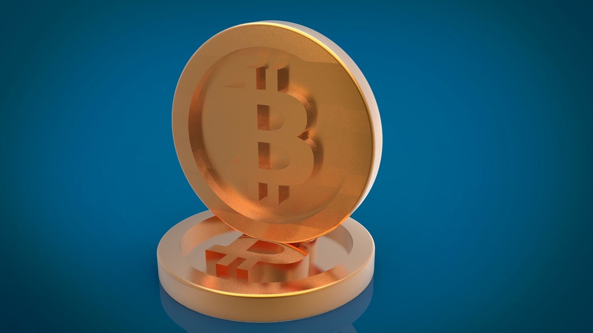 Bitcoins bitcoin coin 3D model_11