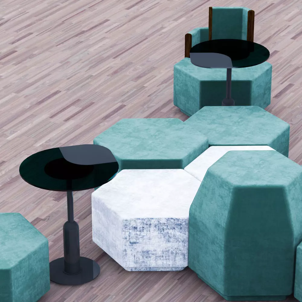 Cafeteria Seating 3D model_0