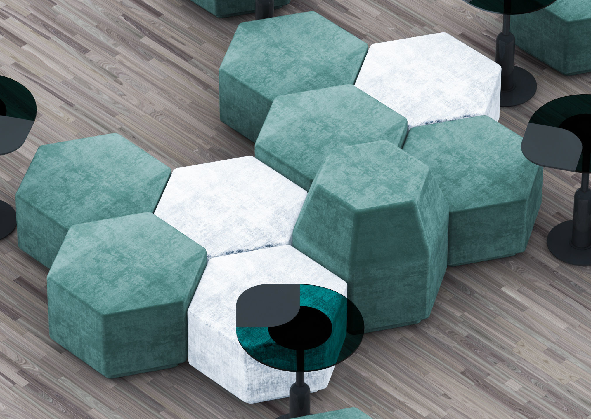 Cafeteria Seating 3D model_4