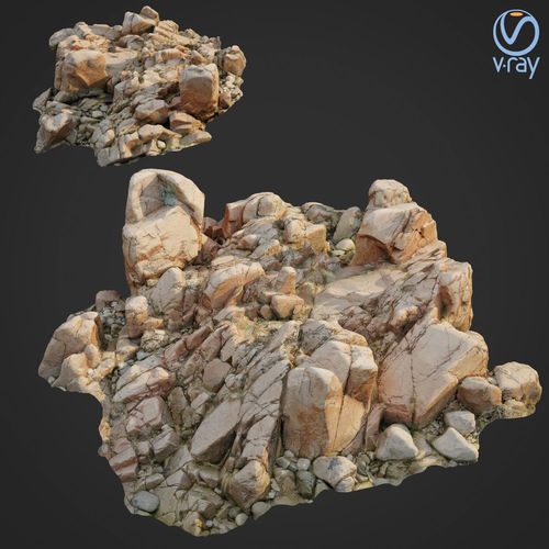 3d scanned rock cliff C2 3D model