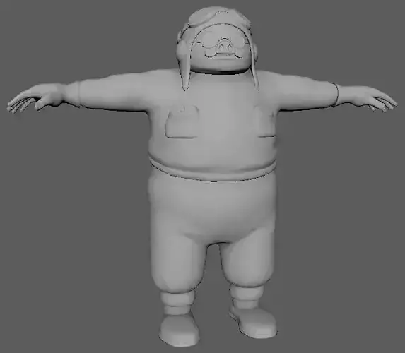 Porco Rosso at T-Pose from Kurenai no Buta 3D print model 3D print model