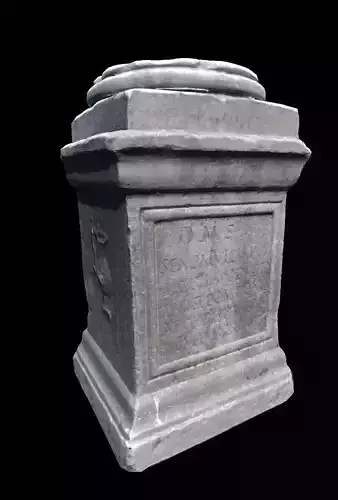 Roman votive altar low-poly Low-poly 3D model