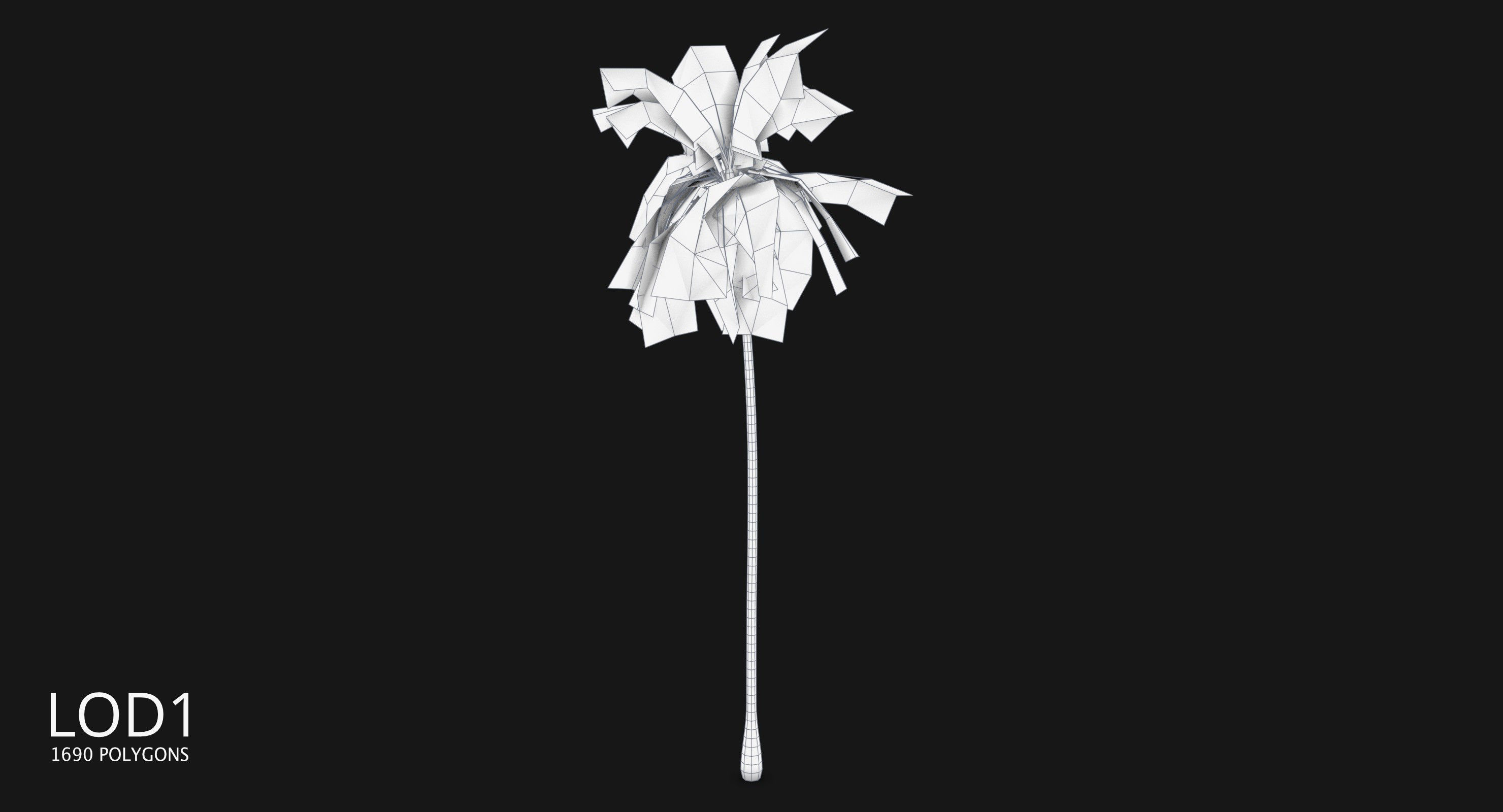 Coconut Palm Tree 3698-1 Low-poly 3D model_10