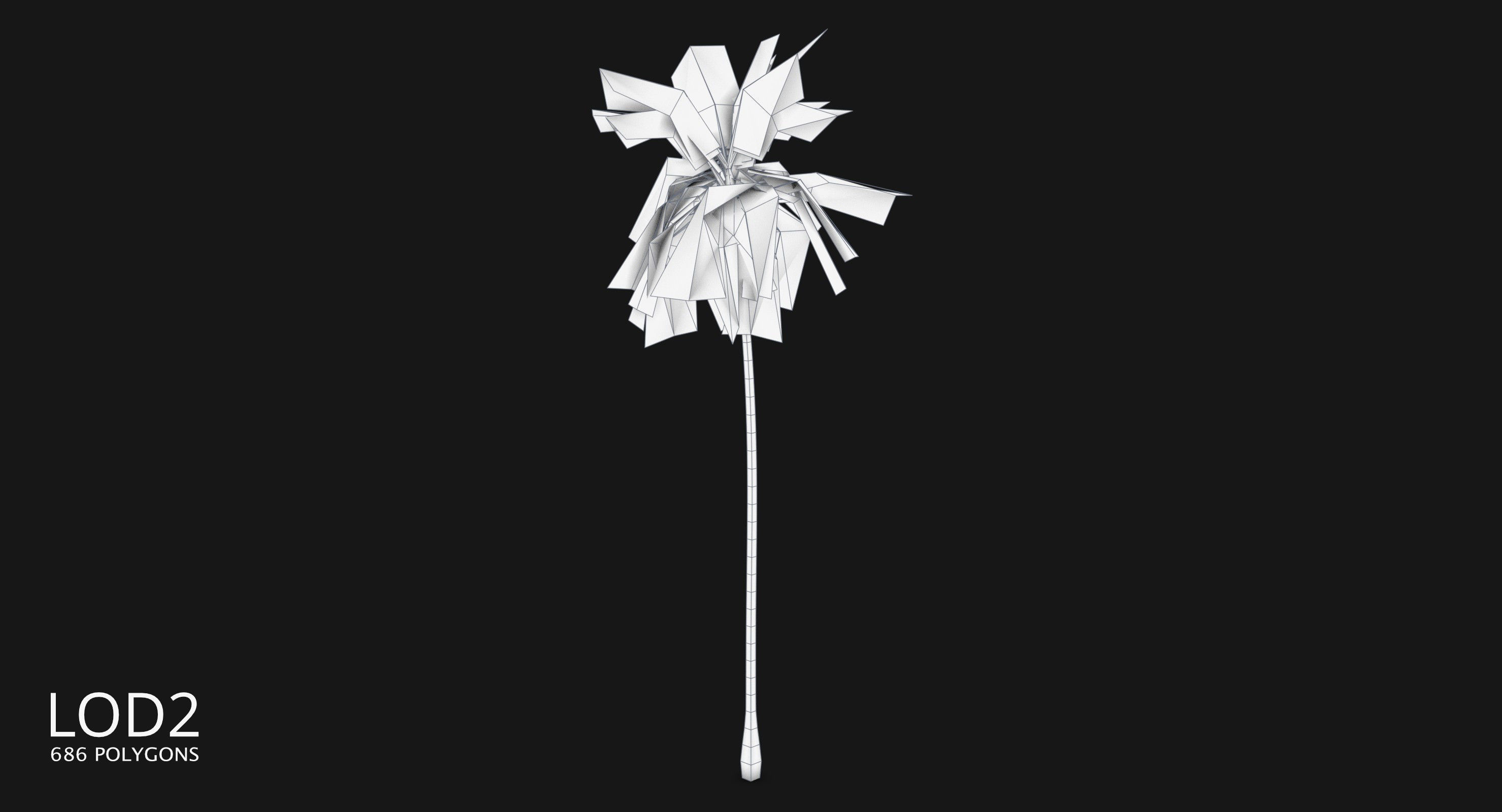 Coconut Palm Tree 3698-1 Low-poly 3D model_11