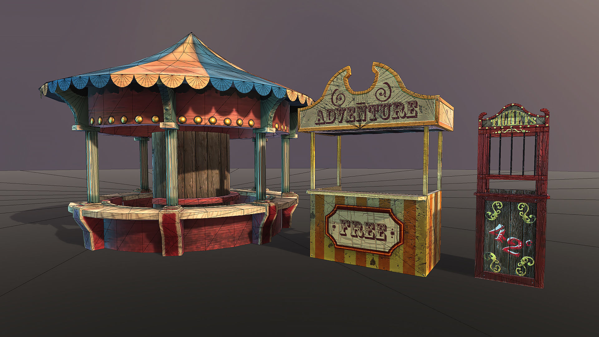 3D model Horror circus trays VR / AR / low poly CGTrader