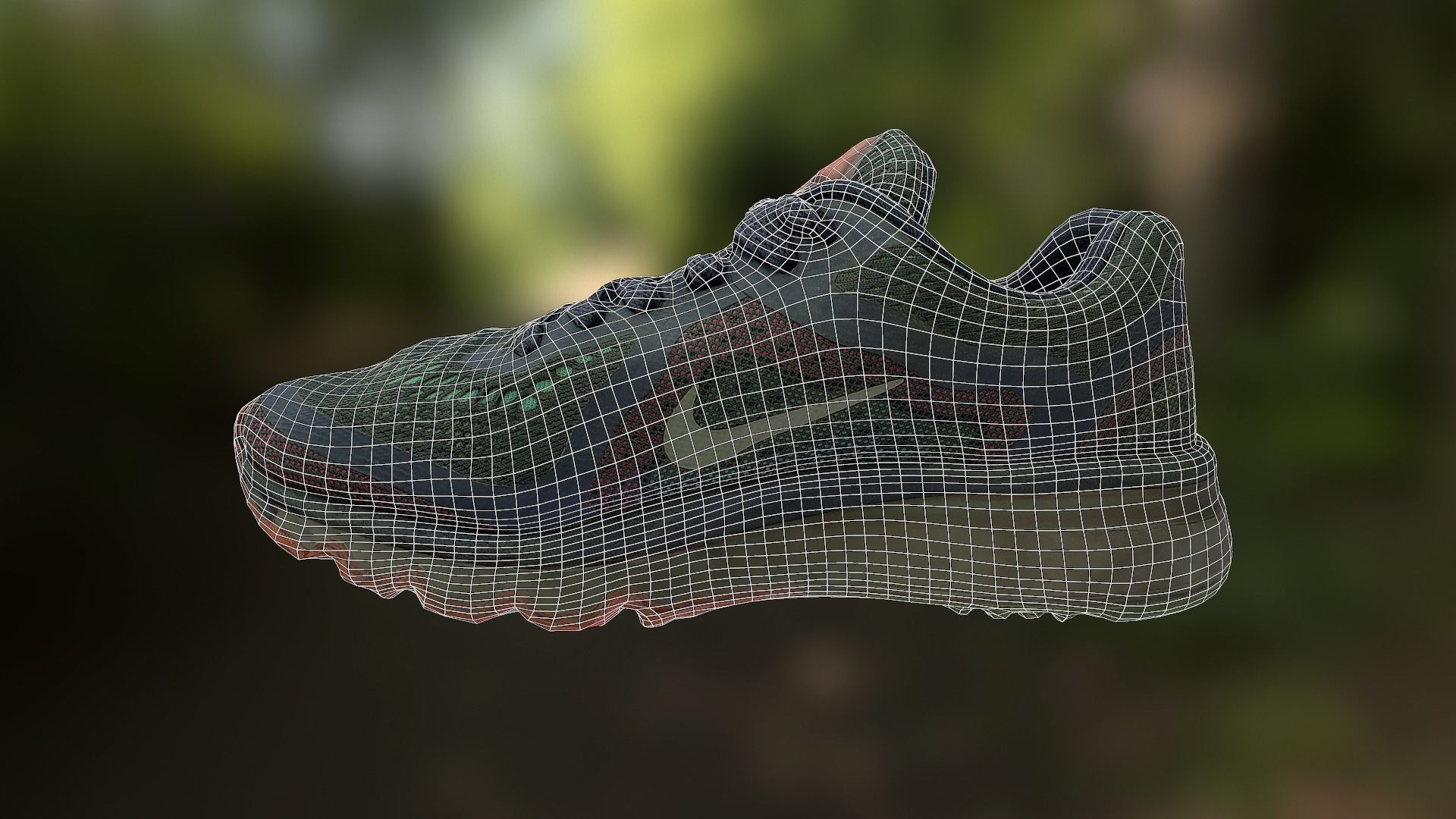 Worn Nike Air shoe low poly 3D model Low-poly 3D model_11