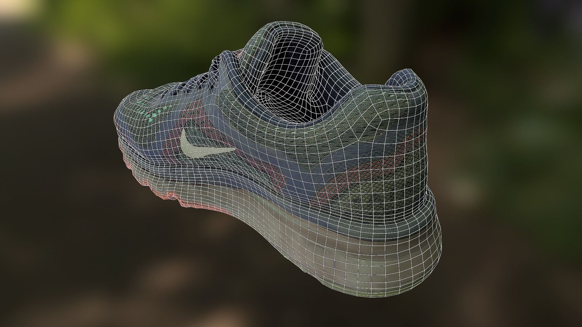 Worn Nike Air shoe low poly 3D model Low-poly 3D model_9