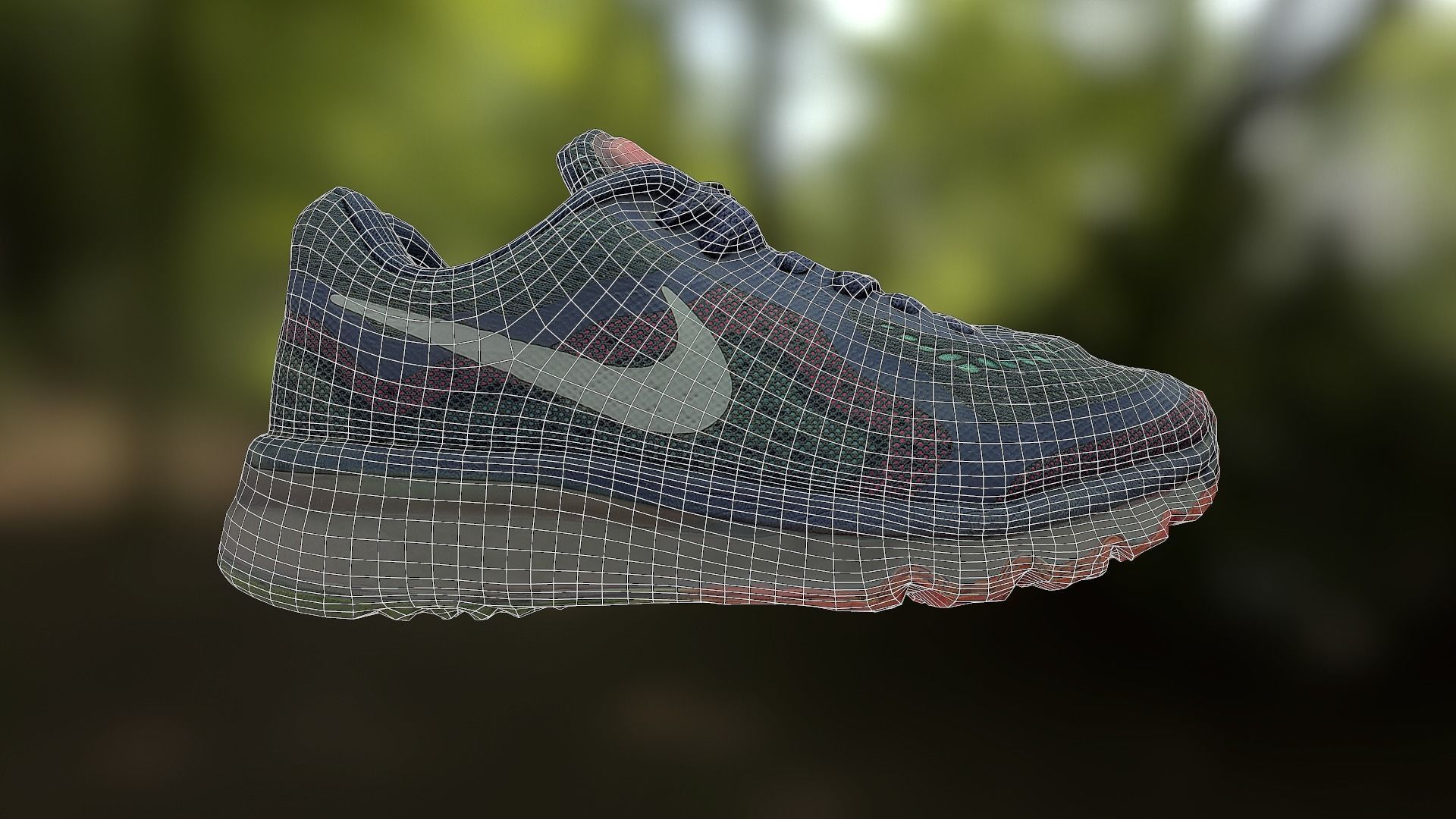 Worn Nike Air shoe low poly 3D model Low-poly 3D model_10