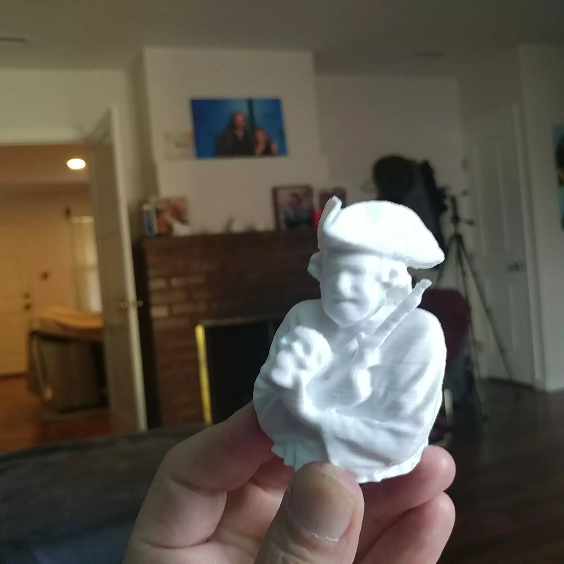 Pirate with Skull and Flintlock Pistol Statuette also a FUN TOY Free 3D print model_0