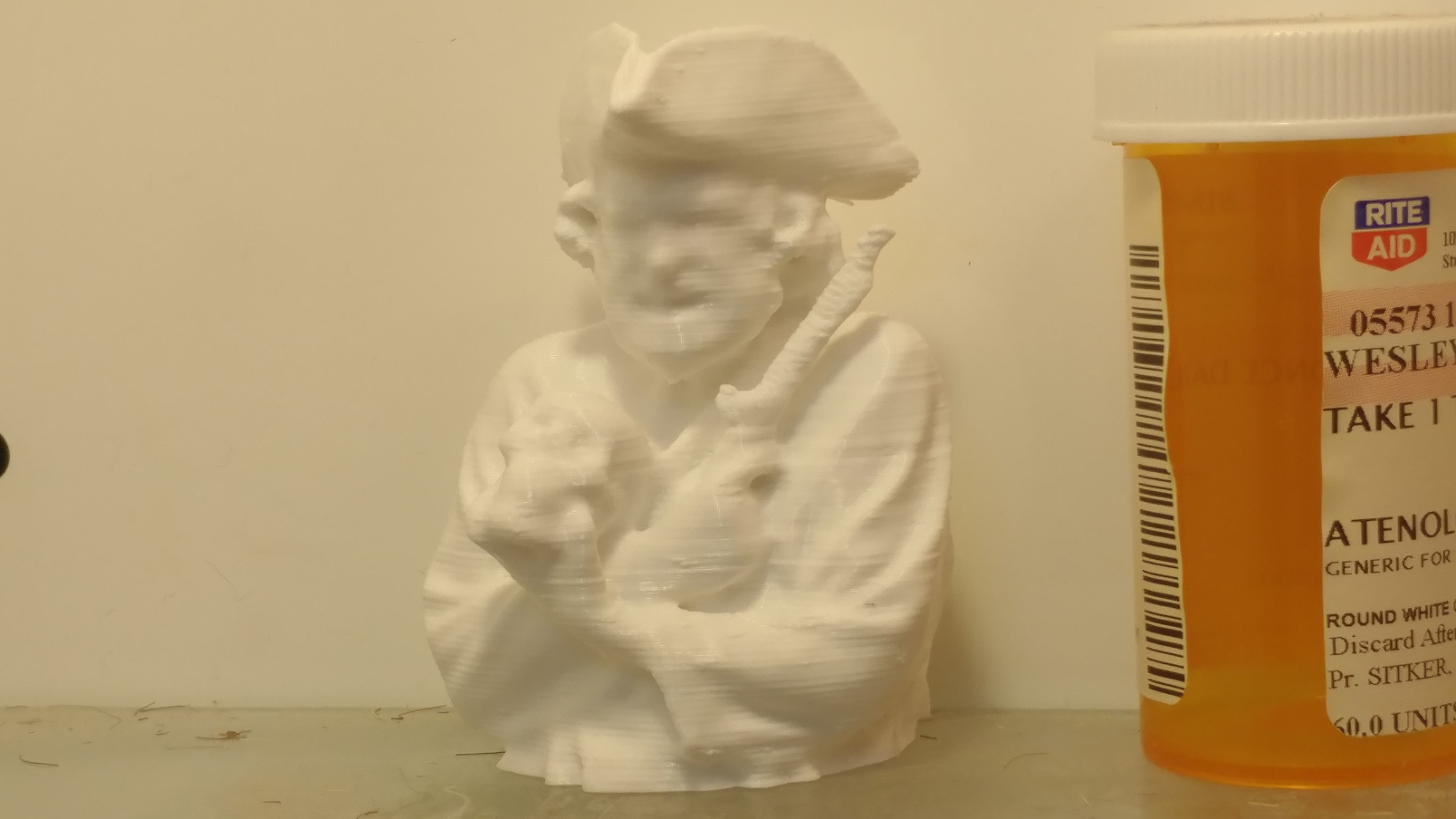 Pirate with Skull and Flintlock Pistol Statuette also a FUN TOY Free 3D print model_1