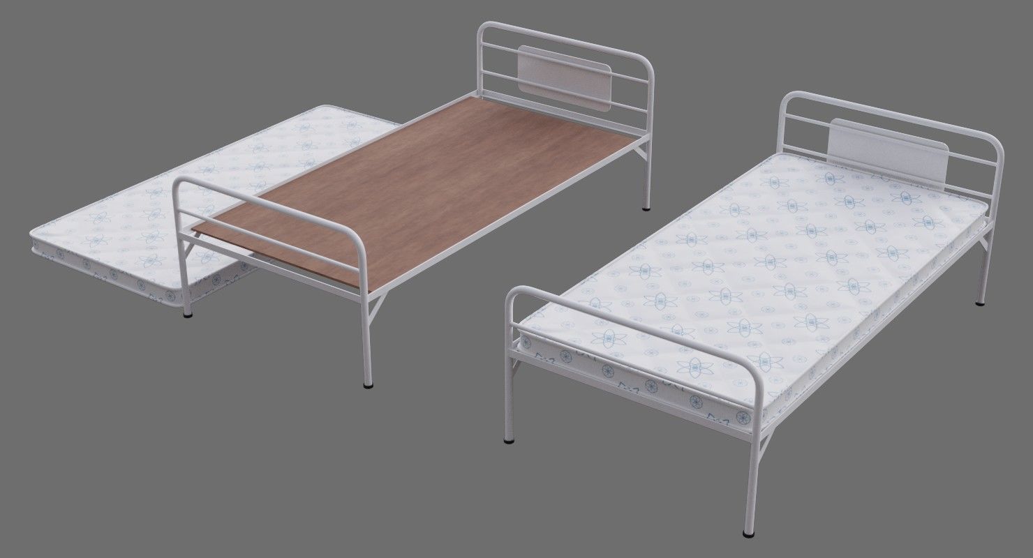 Bed 1A Low-poly 3D model_1