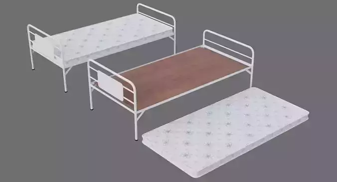 Bed 1A Low-poly 3D model