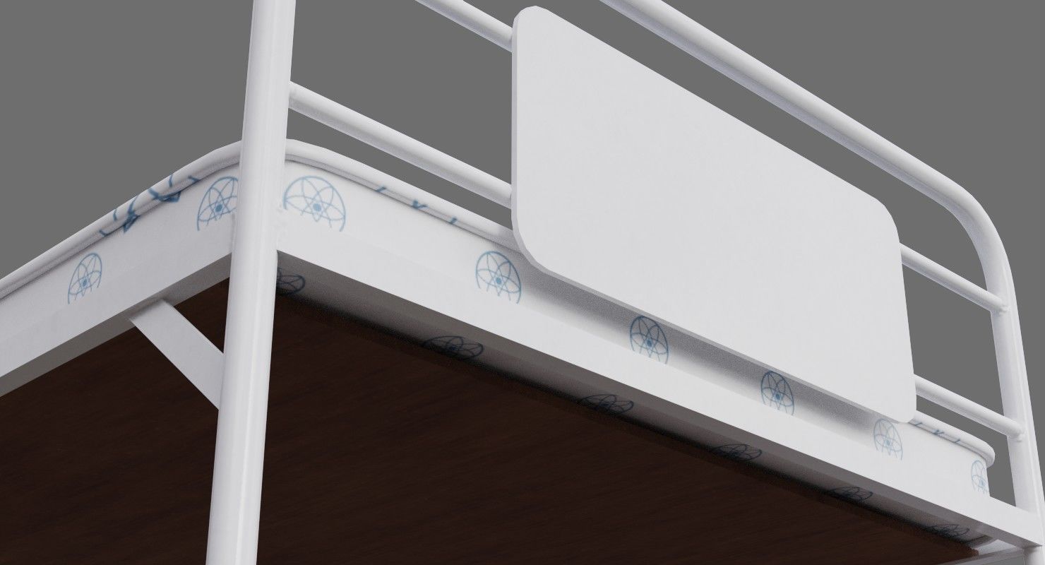 Bed 1A Low-poly 3D model_8