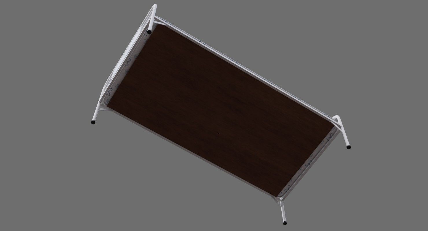 Bed 1A Low-poly 3D model_7