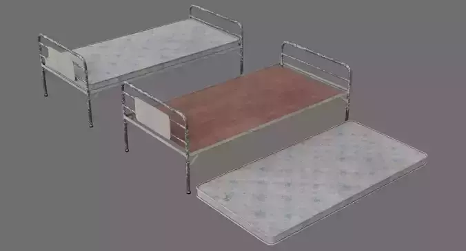 Bed 1B Low-poly 3D model Bed 1B Low-poly 3D model