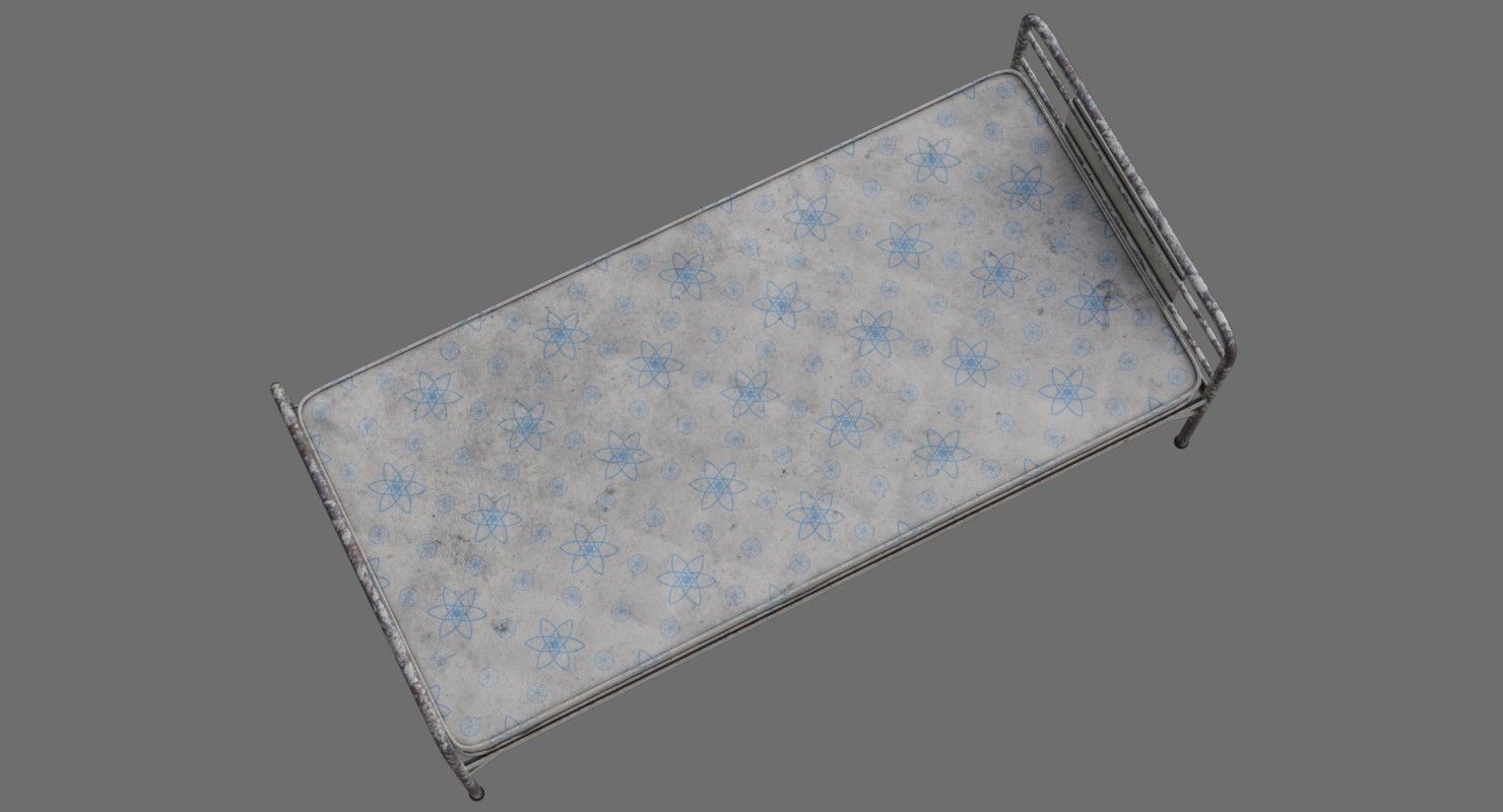 Bed 1B Low-poly 3D model_5
